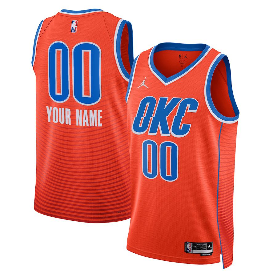 Men Oklahoma City Thunder Jordan Brand Orange Statement Edition 2022-23 Swingman Custom NBA Jersey